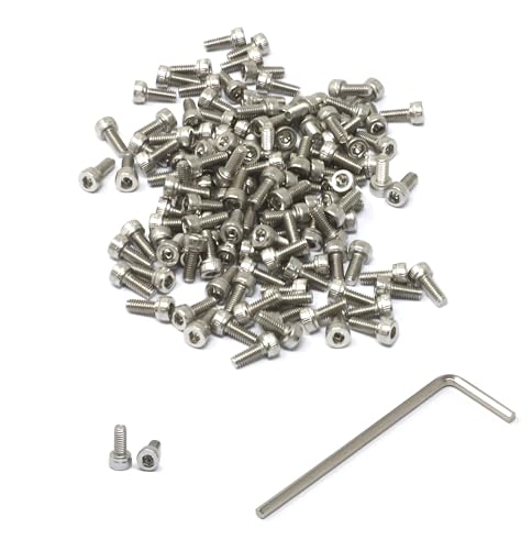 iexcell 100 Pcs M2.5 x 6mm Thread Pitch 0.45 mm Stainless Steel 304 Hex Socket Head Cap Screws Bolts Kit - size: M2.5 x 6mm