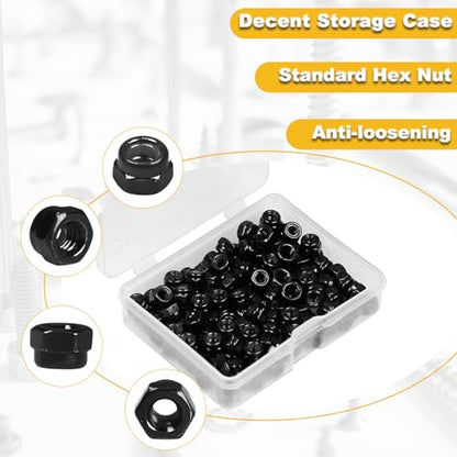 M3x0.5mm Locknuts M3 Nylock Nuts for RC Bike Pedals 3D Printer | 120PCS Metric Nylon Inserted Hex Lock Nuts Self-Lock Nylon Insert Carbon Steel Self Locking 5.5mm Hex Nut Driver Tiny Nut - size: M3 (120PCS)