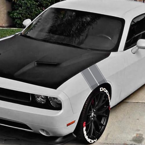 x xotic tech Fender Stripes Hash Marks KK Vinyl Decal Universal for Car Truck Sticker Racing Stripe 11"x23" (Gray) - color: Gray