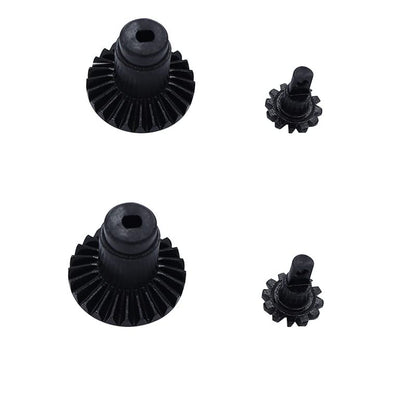 Palumma 2 Sets FCX24 gear set, metal gear parts upgrade parts bridge teeth steel teeth Set for FMS 1/24 FCX24 RC Crawler Car Upgrade Parts (Black)