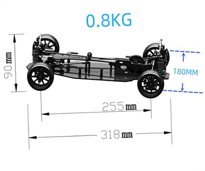 X416 RC DIY 1/10 Alloy and Carbon D4 AWD EP Drift Racing Car Body Frame Kit Electric Touring Car Chassis Frame