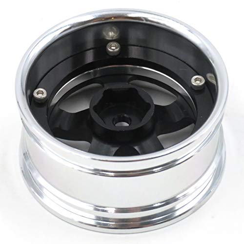 2pcs RC 1/10 Aluminum On Road Wheel Rims Hex 12mm Adjustable Offset Silver/Black Color Fit for 1:10 RC On Road Drift Touring Street Car Tire Tyre - color: Silver & Black