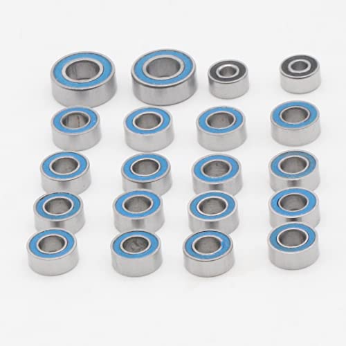 20pcs SCX24 Rubber Sealed Bearings Set, Steel Ball Bearing Set for Axial SCX24 90081 AXI00001 AXI00002 AXI00004 AXI00005 AXI00006 1/24 RC Crawler Car Upgrade Parts