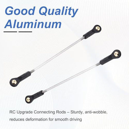 MECCANIXITY 2Pcs Adjustable Turnbuckles Camber Links, 134-144mm Turnbuckle Rod Steering Servo Linkage with M3 Ball Head Rod Ends for RC Car Replace Parts DIY - size: 134-144mm