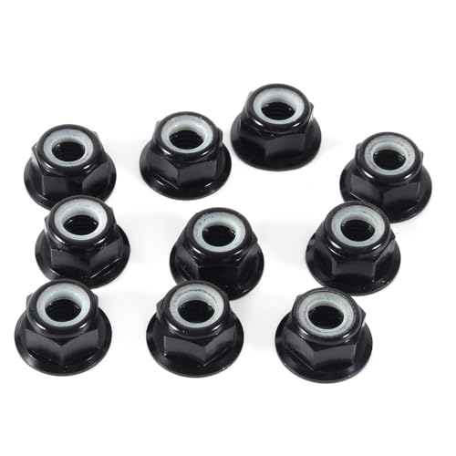 Insert Lock Nuts – Aluminum Alloy Hex Flanged Nylon Lock Nuts,Avoid Loosening Hardware Fasteners for RC Car Truck Crawler Wheels(M4,Black)(Black-M3) - color: Black-M3