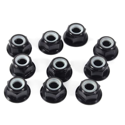 Insert Lock Nuts – Aluminum Alloy Hex Flanged Nylon Lock Nuts,Avoid Loosening Hardware Fasteners for RC Car Truck Crawler Wheels(M4,Black)(Black-M3) - color: Black-M3