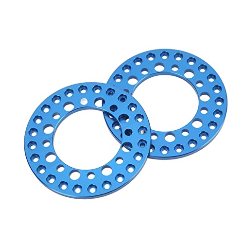 RC Wheel Rims, Lightweight Aluminum Beadlock Rings 1.9in Outer Rings 4Pcs for Off-Road Racing Hobbyists and 1/10 Scale RC Car Enthusiasts(Blue)
