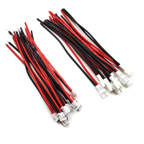 10Pairs JST-PH 2.0 2 Pin Male and Female Connector Soft Silicone Cable 10cm for Battery JJRC H36 H67 Blade Inductrix E010