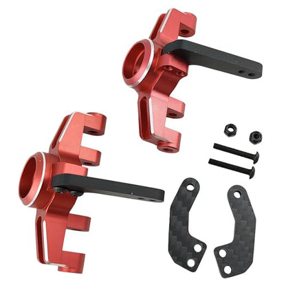 Front Steering Knuckles Caster Blocks for ARRMA Mojave Kraton 4S (Red) | Aluminum,1/8,1/10,Outcast,BLX,ARA330792,Front Hubs,CNC Machined,High Strength,Precision Fit,Wear Resistant,RC Upgrade - color: Red