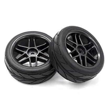 4pcs Hard Plastic 1/10 RC On-Road Solid Wheels and Tires 12mm Hex for HSP for Tamiya TT01 TT02 RC Drift Rally Car