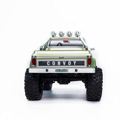 HOBBYPLUS CR18P EVO 2 Rock RC Crawler - 1/18 Scale Mini RC Crawler with Two-Speed Transmission, All-Metal Gears, Evolved EVO Platform, Ready-to-Run, Distinctive Styling Convoy Medium Olive Green