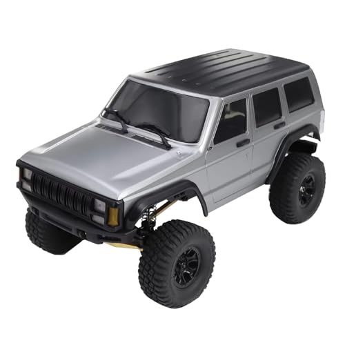 RC Cars Models Compatible with TRX4-M for Bronco for Defender for Cherokee Wheelbase Hardtop Body Shell Kit with Front Rear Bumpers 1/18 RC Crawler(Gray) - color: Gray