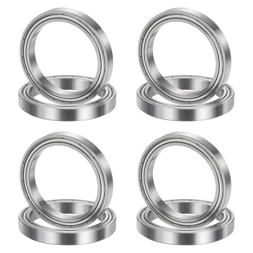 uxcell 8Pcs 6808ZZ 40mmx52mmx7mm Deep Groove Ball Bearings, Double Metal Shielded Bearing Steel ABEC5 High Performance for Industrial Machinery Precision Transmission, Silver - size: 6808ZZ 40mmx52mmx7mm