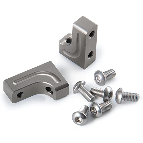 4PCS RC Aluminum Alloy Servo Mounts 1/10th RC Crawler Car CNC Machined Aluminum Servo Mount for SCX10 90047 Wrangler 1/10 RC Crawler Car Upgrades (Titanium) - color: Titanium