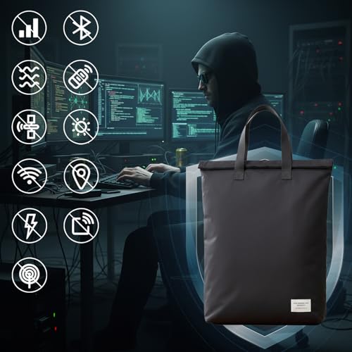 Faraday Bag for Electronics, 19.5X13inch, Anti‑Tracking | Anti-Tracking Faraday Cage with Handle EMP Protection Bag for Laptops Tablets Phones Car Keys - size: 19.5X13inch