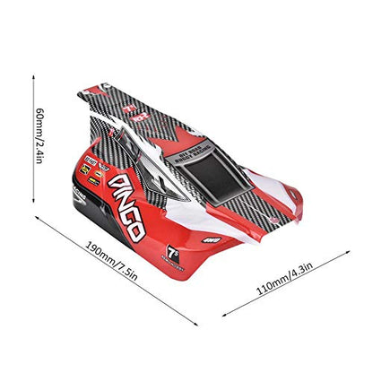 Dilwe RC Truck Body Shell, ABS RC Car 1/16 Scale Off Road Body Shell for REMO RC Upgrade Accessory, Replacement RC Car Body Shell Cover RC Parts RC Accessories(Red)