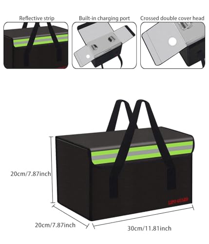 Lipo Battery Safe Bag Large Capatity Fireproof Bag for Ebike Lipo Battery Other Batteries Storage Charging Transport Home Office Travel Safe Storage Pouch - size: 300*200*200mm