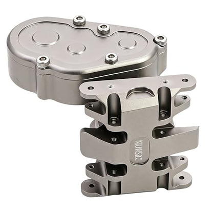 Aluminum SCX30 Transmission Assembled Gearbox with Skid Plate & Steel Gears for Axial 1/30 RC Crawler scx30 Bronco Wrangler JLU K10 Upgrade(Titanium) - color: Titanium
