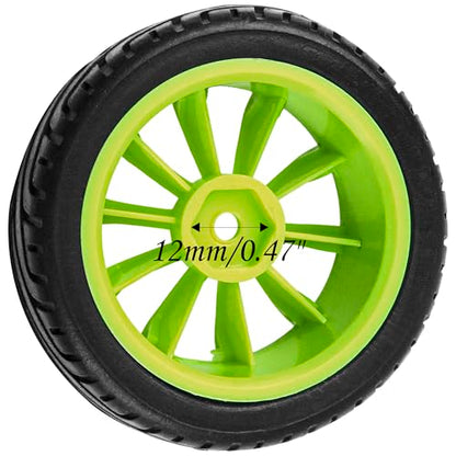 10-Spoke RC 12mm Hex Hub Wheel Rims & Rubber Tires Compatible with HSP Tamiya HPI Kyosho 1/10 On-Road Touring Car,WLtoys 1/14 144001 Traxxas 1/16 Slash RC 1/18 A959B Buggy (Green) - color: Green