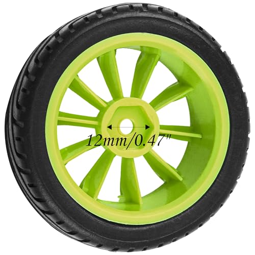 10-Spoke RC 12mm Hex Hub Wheel Rims & Rubber Tires Compatible with HSP Tamiya HPI Kyosho 1/10 On-Road Touring Car,WLtoys 1/14 144001 Traxxas 1/16 Slash RC 1/18 A959B Buggy (Green) - color: Green