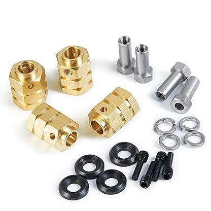 Brass Wheels Spacers +15mm Extension Wheel Hubs Hex for TRX4 1/10 RC Crawler Truck Car