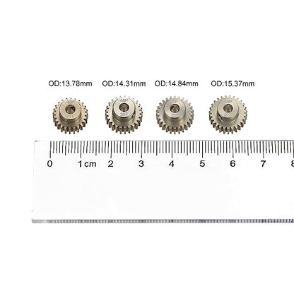 HARFINGTON 48P Hardened Pinion Motor Gear Set 4pcs 24T 25T 26T 27T Fit 1/8 inch RC Motor Shaft 48 Pitch 7075 Aluminum Gears for RC Car, with Hex Key - style: 24T 25T 26T 27T