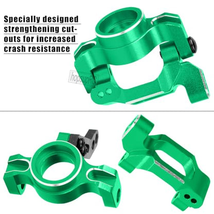 RC Aluminum C-Hubs Steering Block Caster Blocks for 1/18 LaTrax Teton Desert Prerunner Rally,Stub Axle Carriers Knuckles Set Hops UP, Replace Parts 7532 7552X (Green) - color: Green(for 1/18)