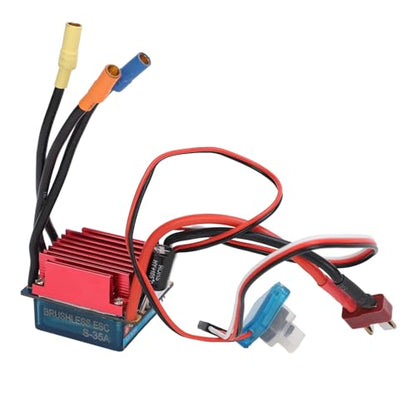 RC Brushless ESC 35A Sensorless Speed Controller, 2-3S LiPo Waterproof, for 1/16 1/18 RC Car Truck Boat