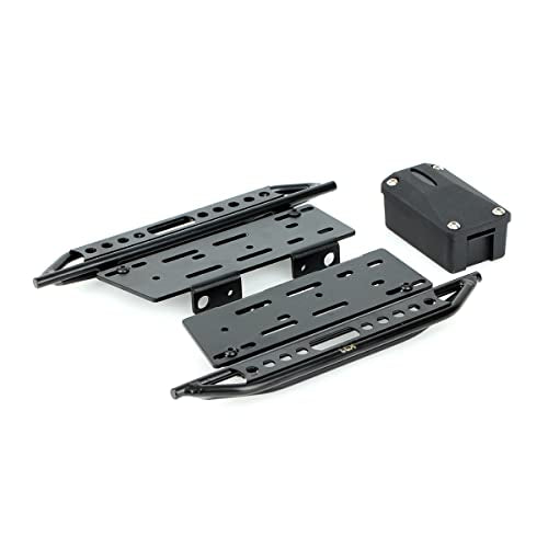 LCX Racing 1/10th RC Crawler Car Metal Rail Steel Side Step Running Board Rock Slider for Axial SCX10 II 90046 Wrangle Body
