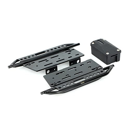 LCX Racing 1/10th RC Crawler Car Metal Rail Steel Side Step Running Board Rock Slider for Axial SCX10 II 90046 Wrangle Body