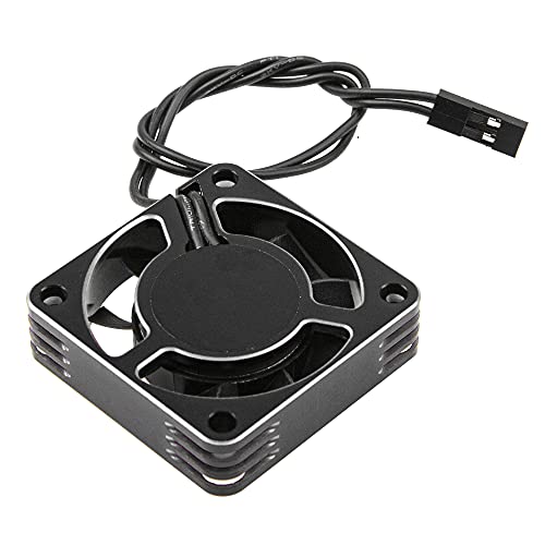 ShareGoo Alloy Brushless Motor ESC Cooling Fan Heatsink 18000RPM 40x40mm JST Plug for 1/8 1/10 1/12 RC Car 540 550 Brushless Motor,4010 (Black-Silver) - color: Black-Silver