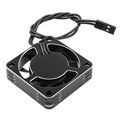 ShareGoo Alloy Brushless Motor ESC Cooling Fan Heatsink 18000RPM 40x40mm JST Plug for 1/8 1/10 1/12 RC Car 540 550 Brushless Motor,4010 (Black-Silver) - color: Black-Silver