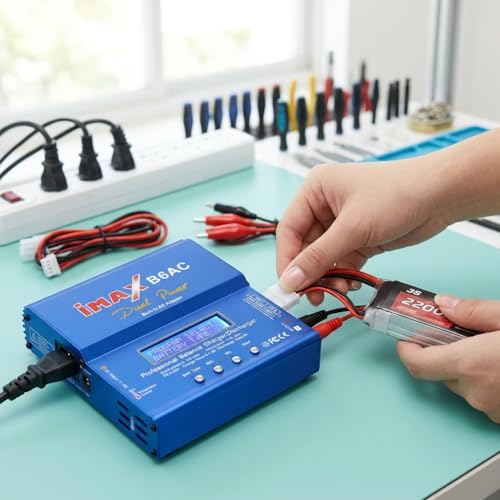 Imax B6 AC RC Charger 80W 6A Balance Charger with Digital LCD Screen Dual AC/DC Power Supply Li-ion Life Nimh Nicd PB Lipo Battery Discharger for RC Car Plane Boat - color: B6AC Tamiya