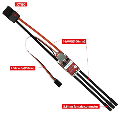 70A Brushless ESC 2-6S Lipo, RC Motor Electric Speed Controller 128KHz, ESC with 5V 4A BEC for RC Crawler Car, Climbing Car, Ship Model - ESCape32 with WiFi-Link Parameter Configuration Tool