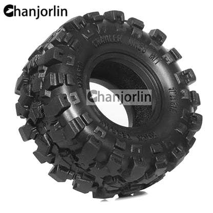 1.0 RC Crawler Tires 1/24 1/18 All Terrain Super Soft Sticky Rubber Mud Slingers Tyres For 1:24 1:18 Rock Crawler Car Axial SCX24 FMS AX24 FCX18 FCX24 TRX4M 1.0" Beadlock wheels Rim 4PCS
