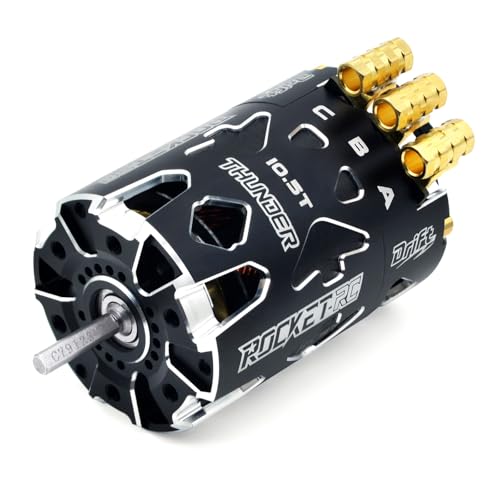 Surpass Hobby Thunder Power 540 Drift Sensored Blrushless Motor High-Torque & High-Efficiency RC Motor for 1/10th RC Drift Car (Black 10.5T) - style: Thunder-Drift-Black 10.5T