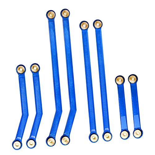 Hobbypark High Clearance Links Set Aluminum Upgrades Linkage for Axial SCX24 Deadbolt AXI90081 B17 Upgrades 1/24 RC Crawler Car (Blue) - color: Blue