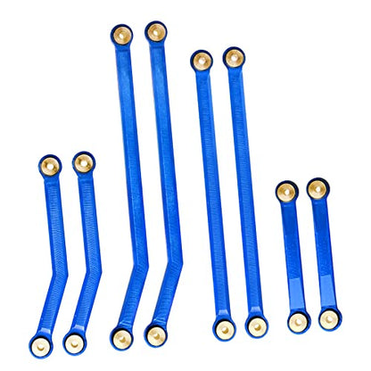 Hobbypark High Clearance Links Set Aluminum Upgrades Linkage for Axial SCX24 Deadbolt AXI90081 B17 Upgrades 1/24 RC Crawler Car (Blue) - color: Blue