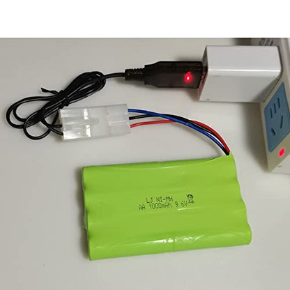 Heyiarbeit 2Pcs L6.2-3P USB Charging Cable for RC Car 9.6V 200mA Ni-MH Ni-CD Battery - size: L6.2-3P 2Pcs