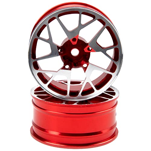 4Pack Metal Wheel Rims 12mm Hex Hub 26mm Width Compatible with Traxxas Tamiya TT01 RedCat Sakura D4 XIS HSP HPI 1/10 On-Road Racing Touring Drift Car (Red) - color: Red