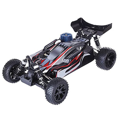 Helixsun VRX RH1006 1/10 Scale High-Speed 2.4GHz 4WD Nitro Off-Road RC Car (Equipped with Force.18 Engine) – Agile Steering, Smooth Riding Regardless of Terrain – RTF/R0070 - color: Black Red