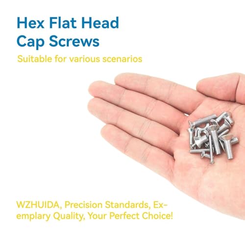 1080 Pcs M3 Screw Assortment, M3*6mm, 8mm, 10mm, 12mm, 14mm, 16mm, 18mm, 20mm, 25mm, 30mm, 35mm, 40mm, 50mm, Stainless Metric Hex Flat Head Countersunk Screws Nuts and Washers with Wrench - size: Hex Flat Head Countersunk