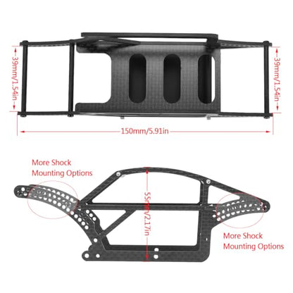 TRX4M Carbon Fiber Chassis Kit RC Frame Girder Body Shell Kit 1/18 RC Crawler Car Upgrade Accessories