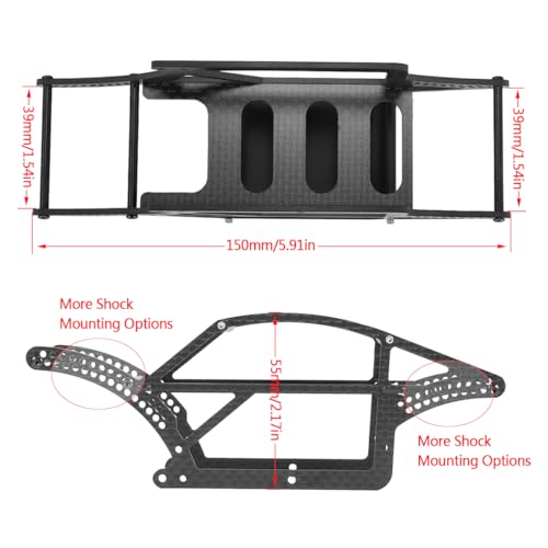 TRX4M Carbon Fiber Chassis Kit RC Frame Girder Body Shell Kit 1/18 RC Crawler Car Upgrade Accessories