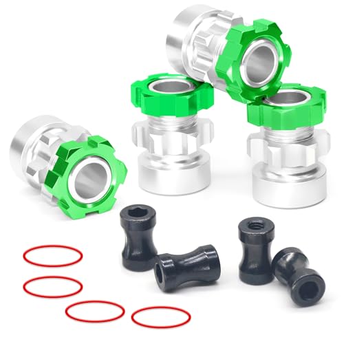 OGRC 12mm to 17mm Wheel Hex Adapter, Hex Extension for Slash Losi RC Car | Aluminum Hub, 10mm Extension, 17mm Wheel Conversion, for Traxxas Losi HPI 1/10 RC Truck Buggy, Green - color: Green