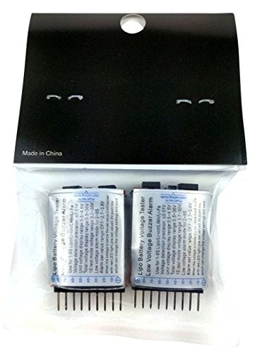 2 Pack Lipo Battery Voltage Checker Alarm LED 1-8 Cell - Apex RC Products #1655