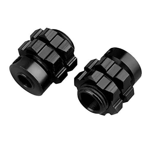 Aluminum 17mm Hex Wheel Hub Adapters for 1/10 Traxxas Summit Losi Baja Rey (Set of 4) (Black) - color: Black