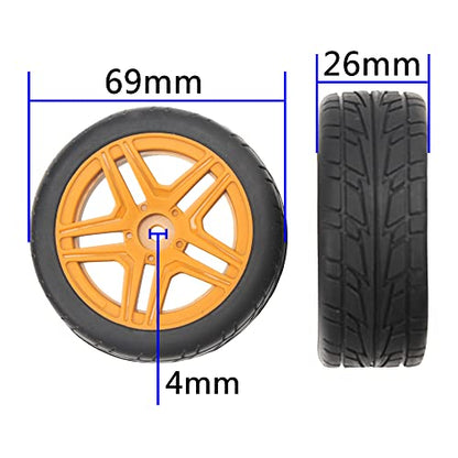 OD2.75'' 12mm Hex Hub Wheel Rims Nylon & Rubber Tires Compatible with HSP Tamiya HPI Kyosho Traxxas WLtoys 1/10 1/12 On-Road Touring Car,Wltoys 144001 Traxxas 1/16 Slash RC Buggy (Brown) - color: Brown