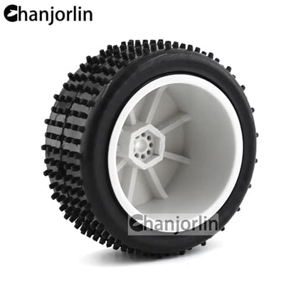 1/10 RC Off Road Front and Rear Tires and Wheels Rims 12mm Hex Racing Tyres For 1:10 Scale Buggy Car Tamiya TD4 TT-02B DF-02 Serpent Spyder SRX2 SRX4 XRAY XB2 Tekno EB410 yokomo yz4 4PCS