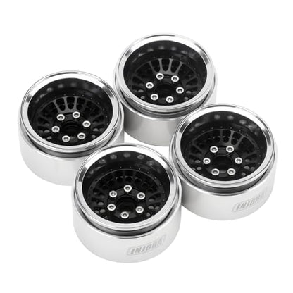 INJORA Turbine 1.9" Aluminum Wheel Offset -10mm for 1/10 RC Crawler（Black - color: Black